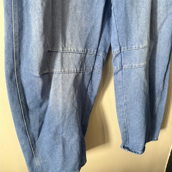 Y2K Wide Leg Cropped Jeans Light Wash Fashion Denim SEE MEASUREMENTS - Picture 2 of 5